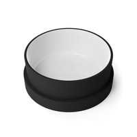 Thumbnail for Modern black and white ceramic water bowl with glossy interior for dogs and cats