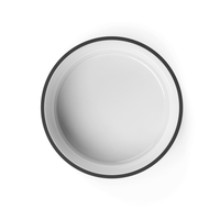 Thumbnail for Modern black and white ceramic water bowl with glossy interior for dogs and cats
