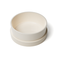 Thumbnail for Modern black and white ceramic water bowl with glossy interior for dogs and cats