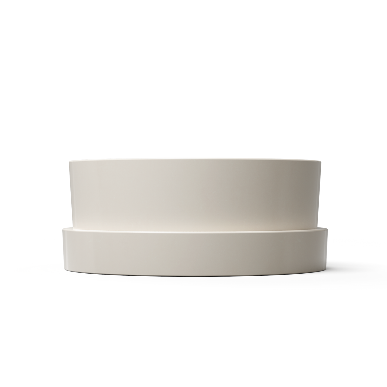 Modern black and white ceramic water bowl with glossy interior for dogs and cats