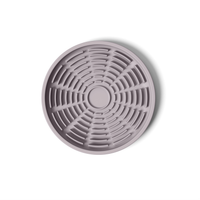 Thumbnail for Circular modern lavender silicone lick mat designed for use with ceramic bowl for dogs and cats