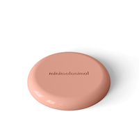 Thumbnail for Circular modern coral pink silicone lick mat designed for use with ceramic bowl for dogs and cats