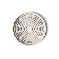 Thumbnail for Circular modern tan silicone lick mat designed for use with ceramic bowl for dogs and cats