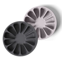 Thumbnail for Two food-grade modern gray and lavender minimalist slow feeders in a grapefruit design for dogs 